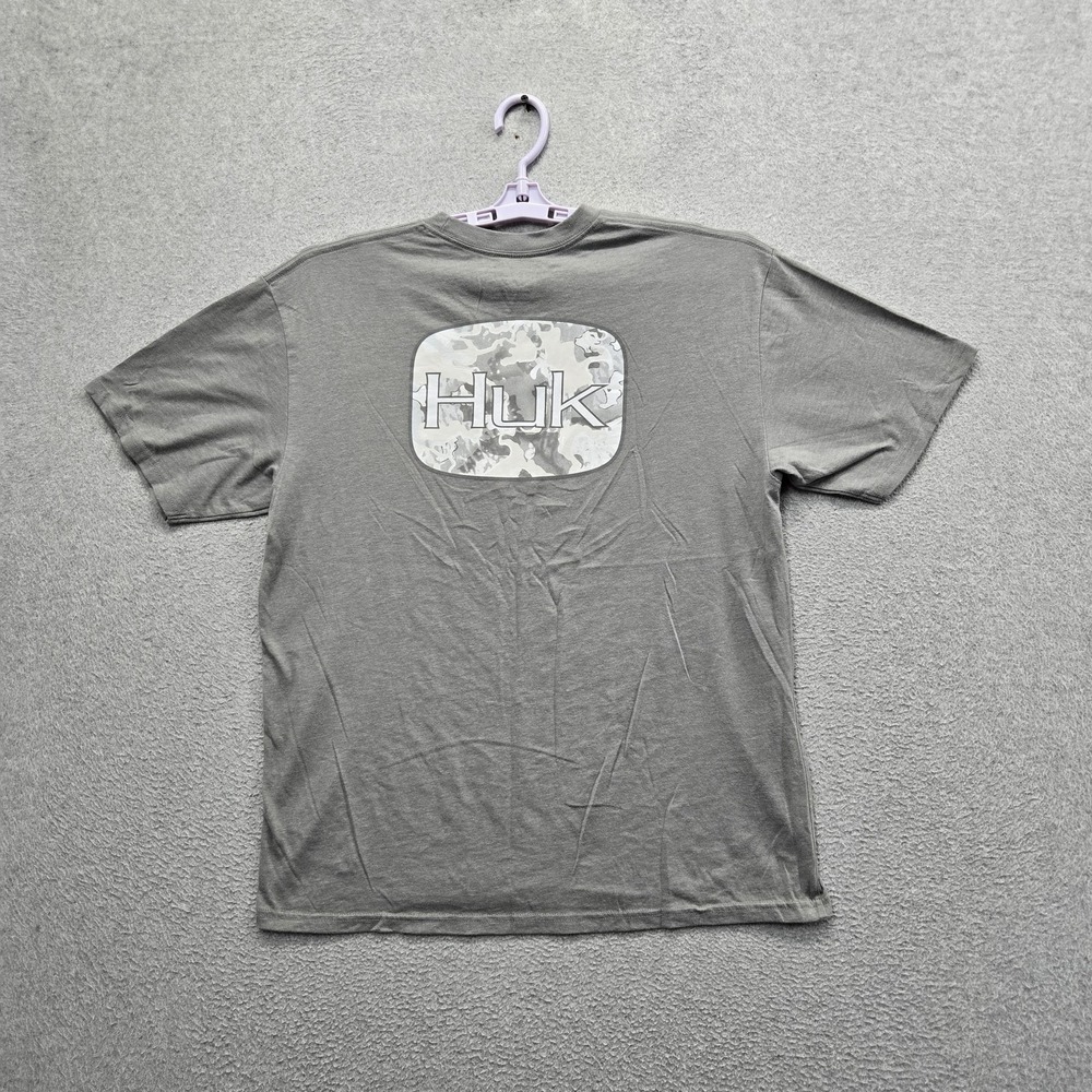 Huk‎ Men Shirt L Gray Logo Short Sleeve